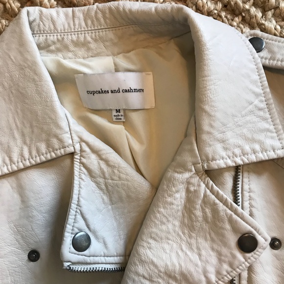 Faux leather Moto jacket - BONE color - Picture 6 of 6